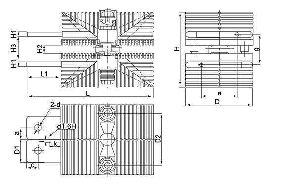 SF11, SF12, SF13 Heatsink Drawing
