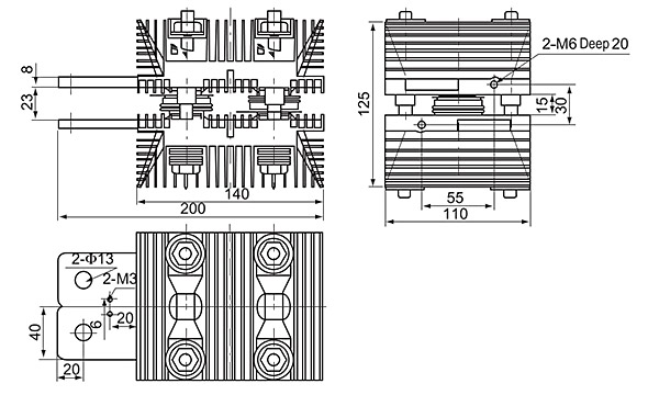 SF12BL Heatsink Outline