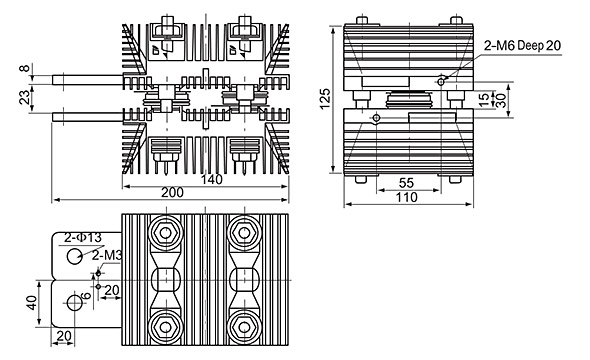 SF13BL Heatsink Outline