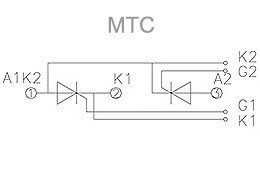 Güç tristör modüllerinin bağlantı şeması MTC